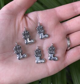Christmas Stocking Charm #2 Antique Silver 19mm x 11mm 5 Pack *disc.*
