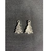 Christmas Tree Charm #3 Antique Silver 23mm x 14mm 5 Pack