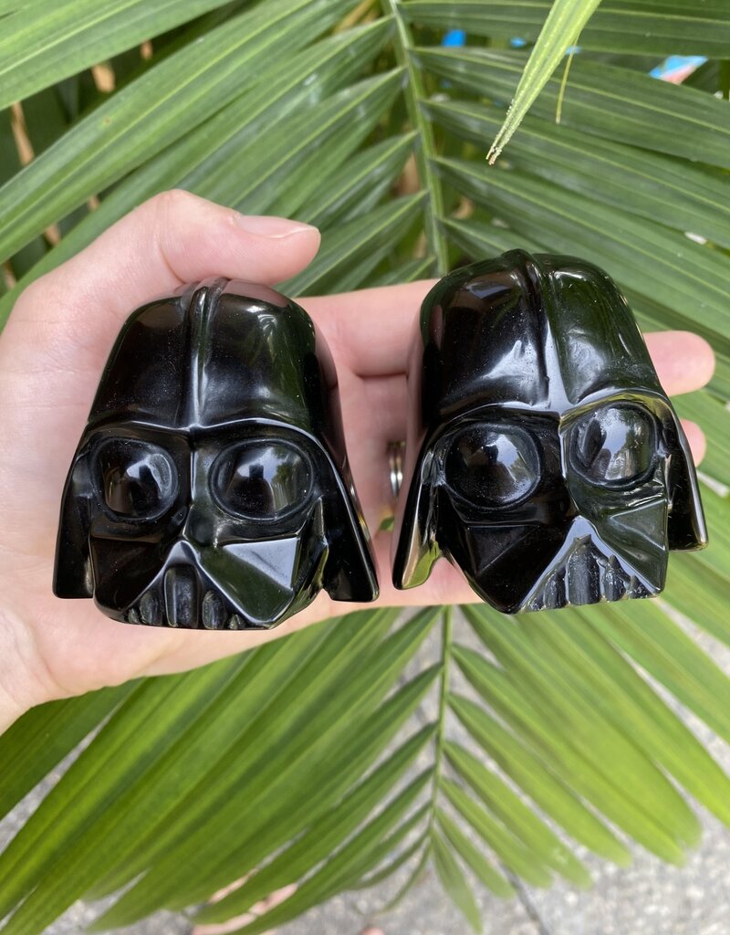 Black Obsidian Large Darth Vader Head, Darth Vader Carving