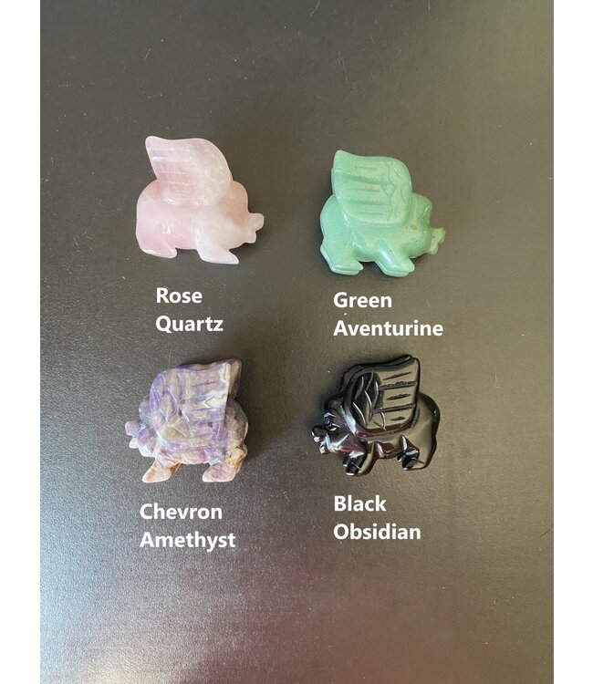 1.5" Flying Pig Carving, 5 Types