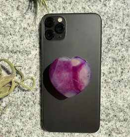 Purple Agate Heart Phone Grip