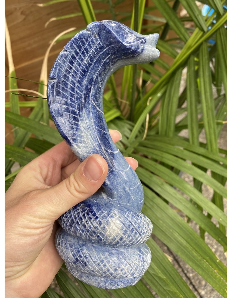 Blue Aventurine Snake Carving #2