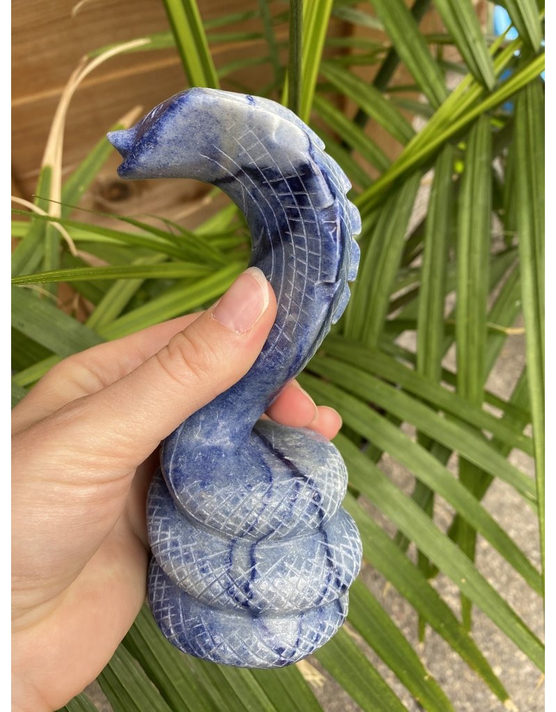 Blue Aventurine Snake Carving #1