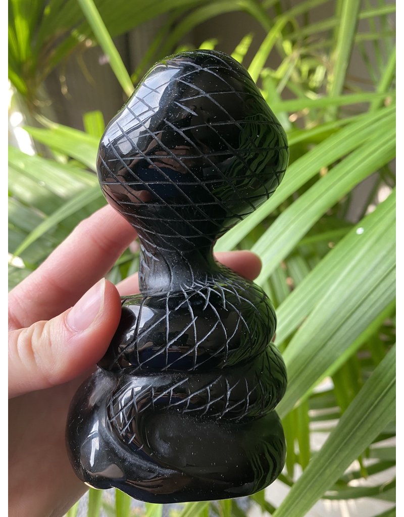 Black Obsidian Snake Carving #1