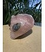Rose Quartz Alien With Labradorite Eyes, 90mm x 77mm x 104mm