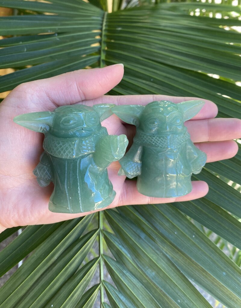 Green Aventurine Yoda Carving, 2 styles available