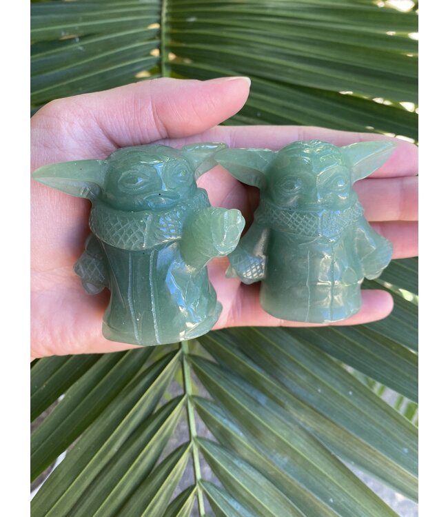 Green Aventurine Yoda Carving, 2 styles available