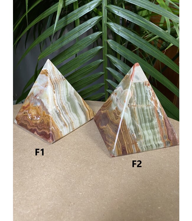 Green Banded Calcite (Green Onyx) Pyramids, F2 [1000gr-1024gr] *disc.*