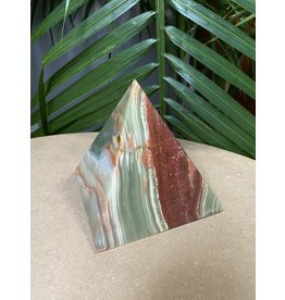 Green Banded Calcite (Green Onyx) Pyramids, G1 [1025gr-1049gr]
