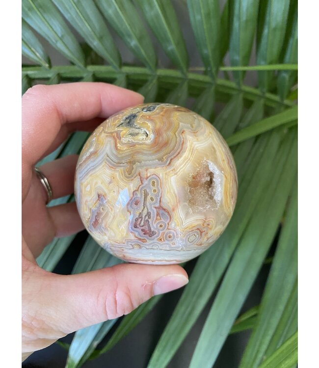 Crazy Lace Agate Sphere, 70-74mm