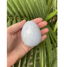 Blue Calcite Egg, 50-54mm