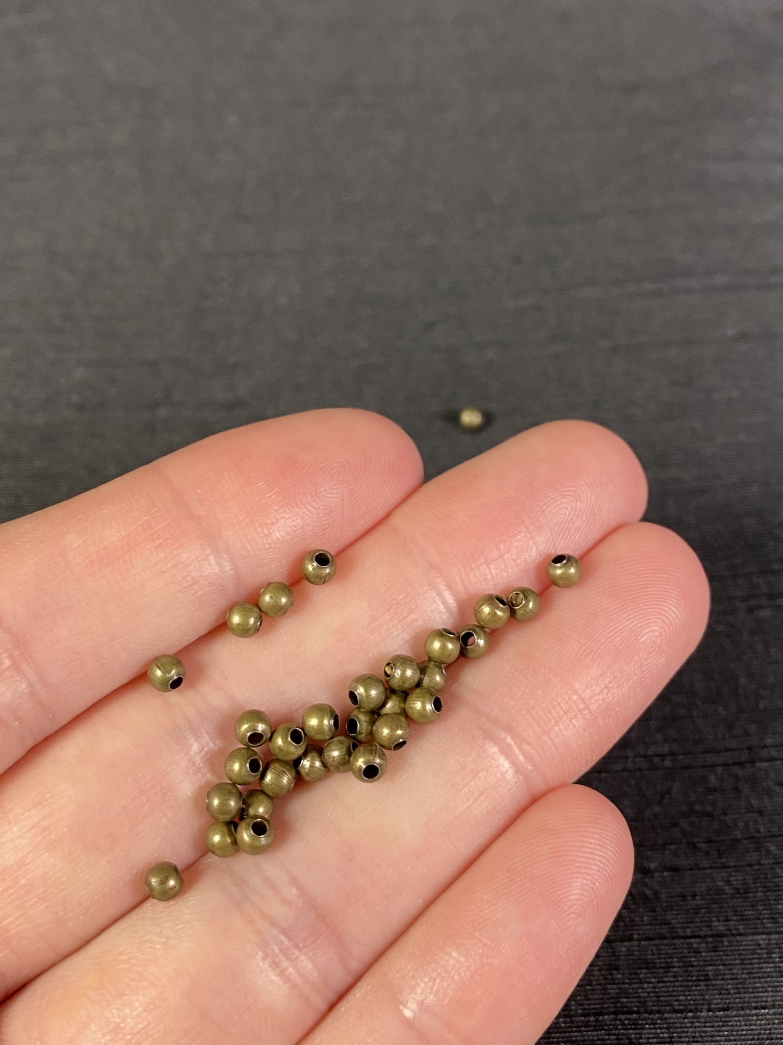 Antique Bronze Round Spacer Iron Bead 2mm/3mm Package of 20gr