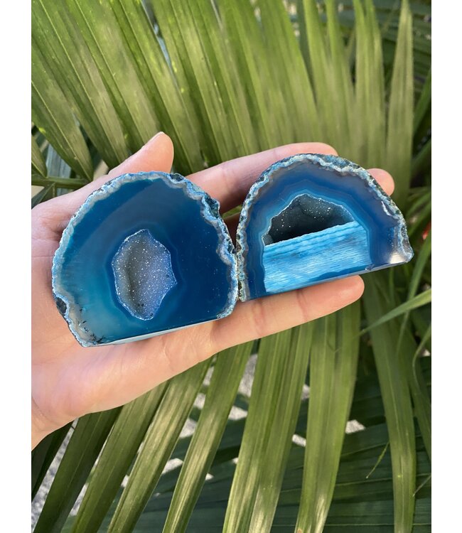 Teal Agate Geode Cut Base Size 2 [100-199gr]