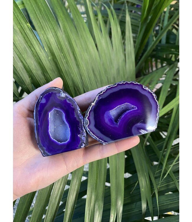 Purple Agate Geode Cut Base Size 2 [100-199gr]