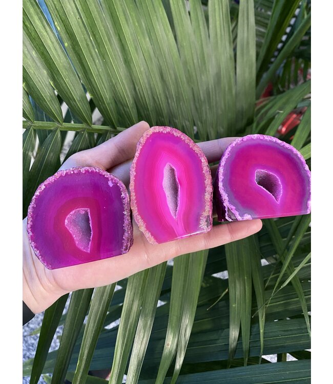 Pink Agate Geode Cut Base Size 2 [100-199gr]