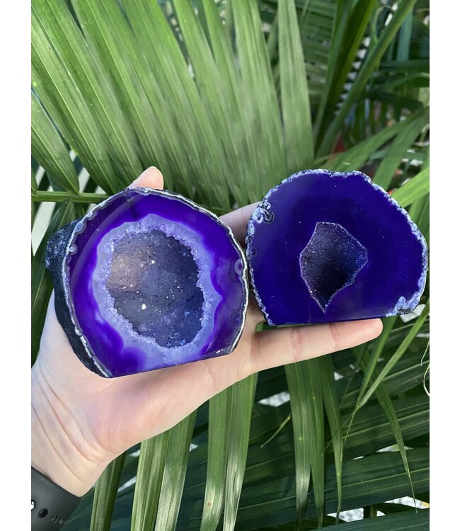 Purple Agate Geode Cut Base Size 3 [200-299gr]