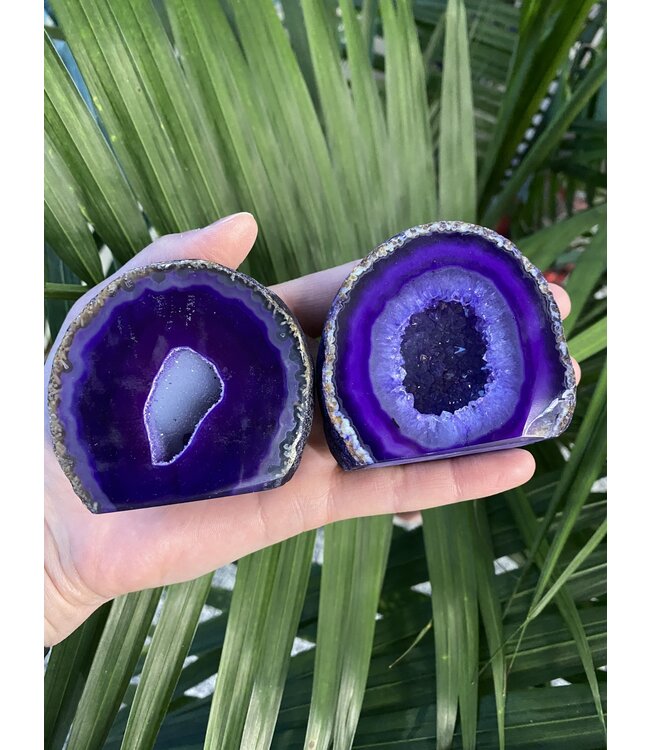 Purple Agate Geode Cut Base Size 3 [200-299gr]