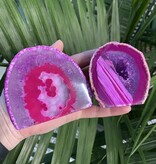 Pink Agate Geode Cut Base Size 4 [300-399gr]