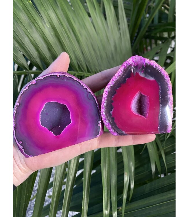 Pink Agate Geode Cut Base Size 4 [300-399gr]