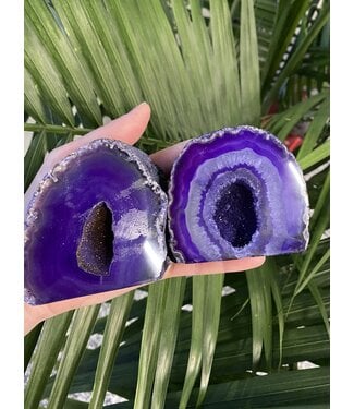Purple Agate Geode Cut Base Size 4 [300-399gr]