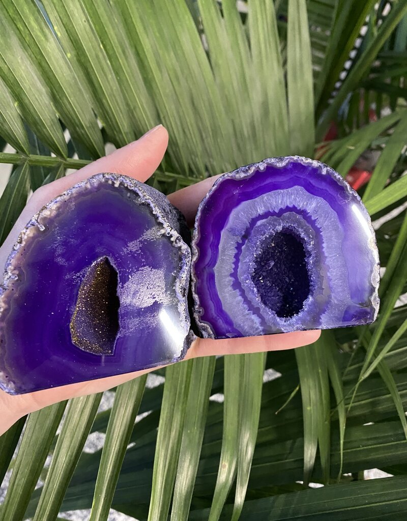 Purple Agate Geode Cut Base Size 4 [300-399gr]