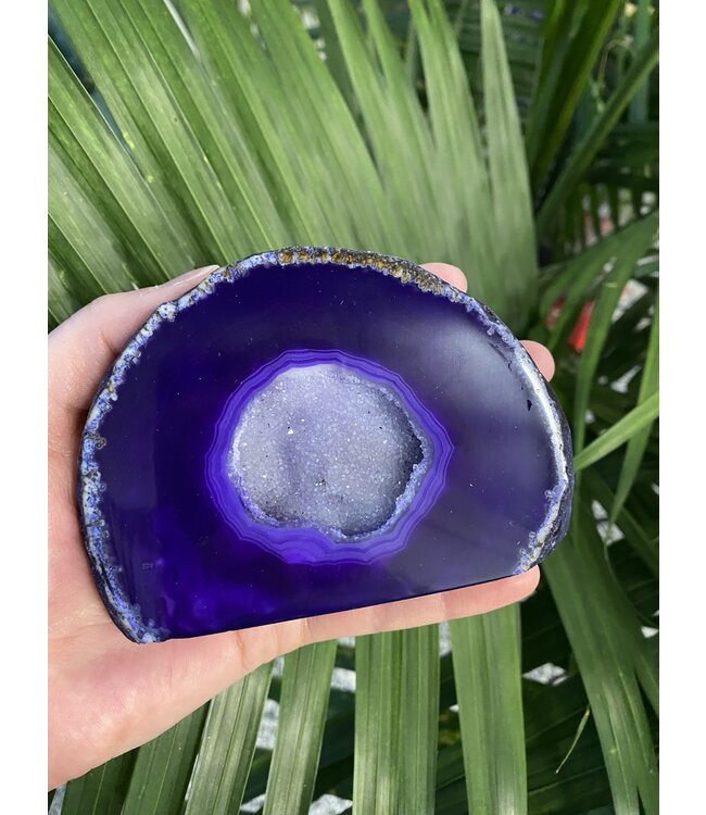 Purple Agate Geode Cut Base Size 5 [400-499gr]
