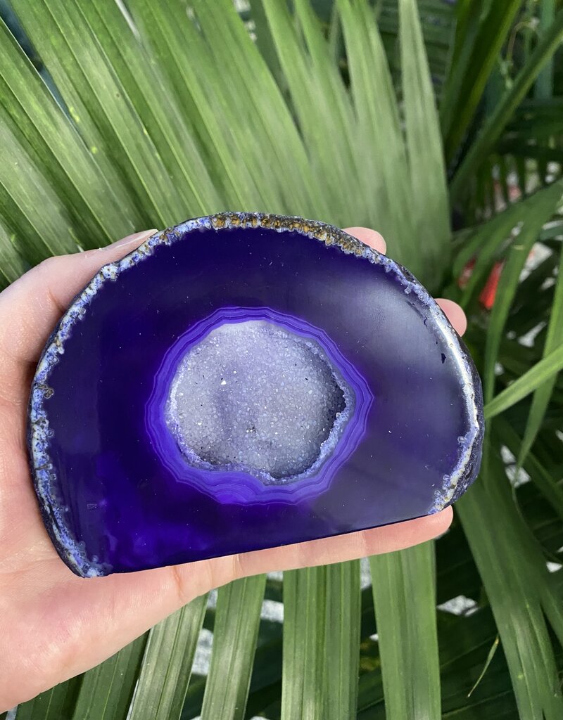 Purple Agate Geode Cut Base Size 5 [400-499gr]