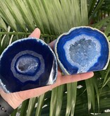 Blue Agate Geode Cut Base Size 5 [400-499gr]
