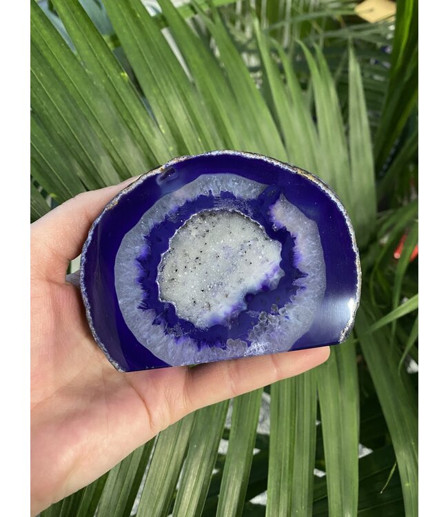Purple Agate Geode Cut Base Size 6 [500-599gr]