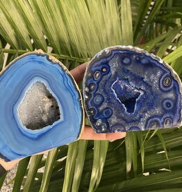 Blue Agate Geode Cut Base Size 8 [700-799gr]