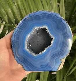 Blue Agate Geode Cut Base Size 10 [900-999gr]