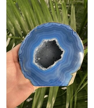 Blue Agate Geode Cut Base Size 10 [900-999gr]