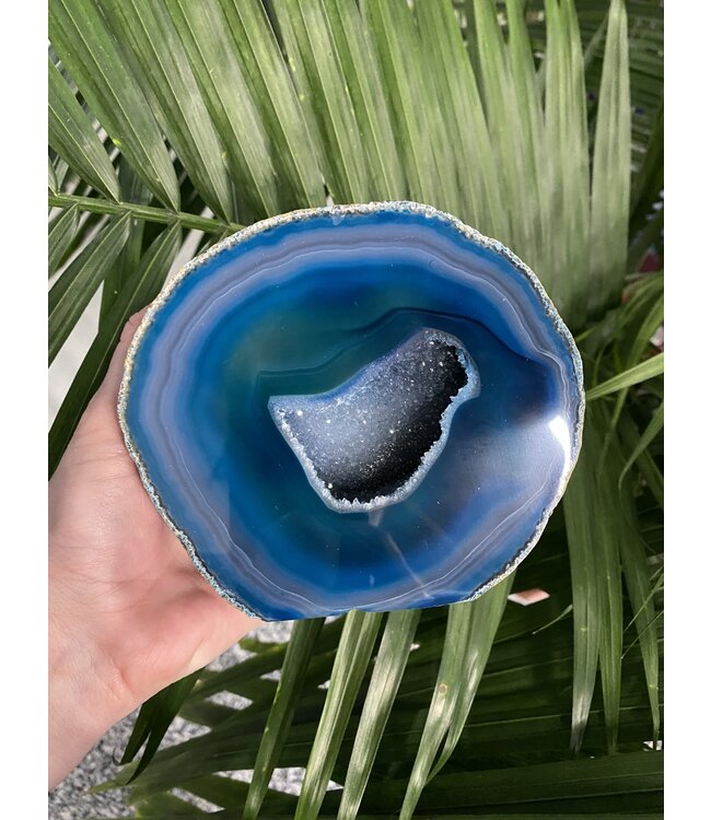 Teal Agate Geode Cut Base Size 16 [1500-1599gr]