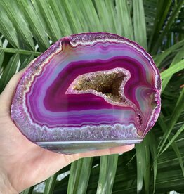 Pink Agate Geode Cut Base Size 18 [1700-1799gr]