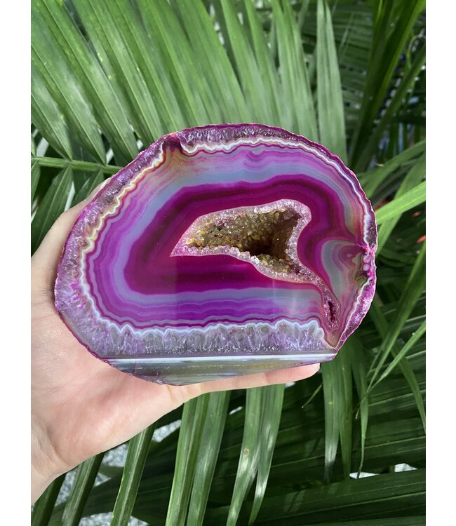 Pink Agate Geode Cut Base Size 18 [1700-1799gr]