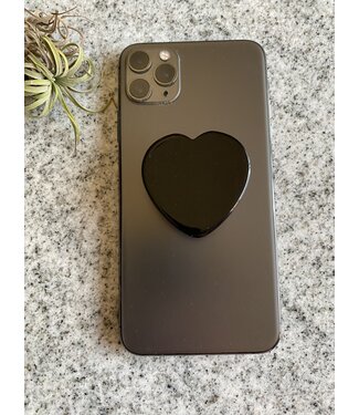 Black Obsidian Heart Phone Grip