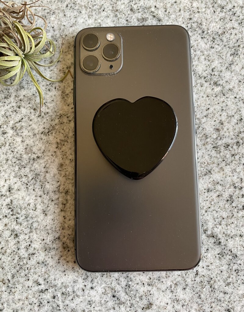 Black Obsidian Heart Phone Grip