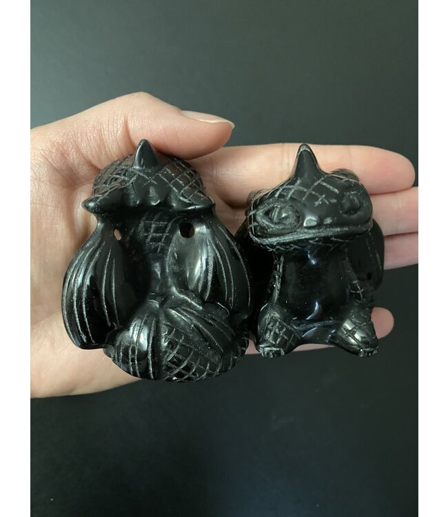 Toothless Carving, Black Obsidian Toothless
