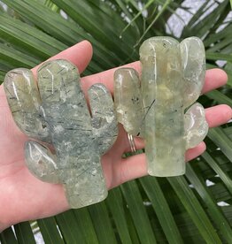 Prehnite Cactus Carving