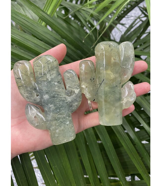 Prehnite Cactus Carving