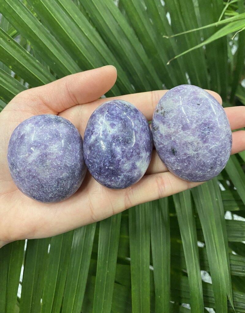 Lepidolite Palm Stone, Size Small [75-99gr]