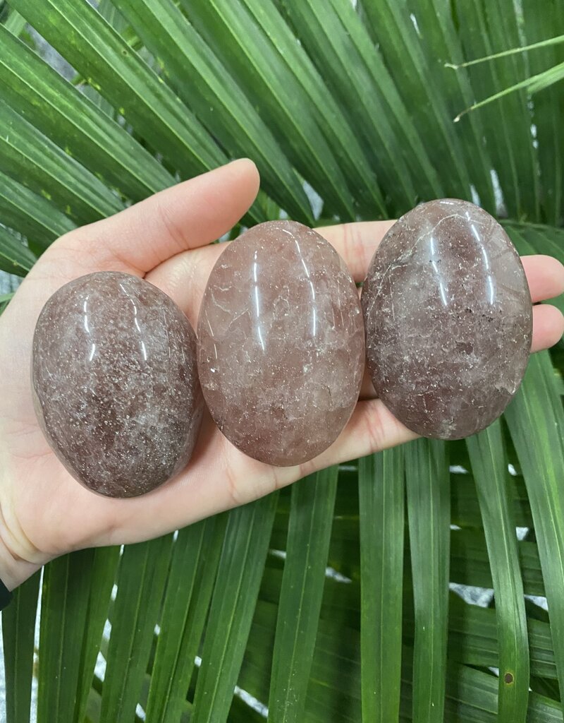 Strawberry Quartz Palm Stone, Size Large [125-149gr]