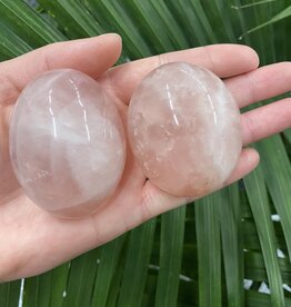 Rose Quartz Palm Stone, Size Large [125-149gr]