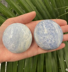 Blue Calcite Palm Stone, Size X-Large [150-174gr]
