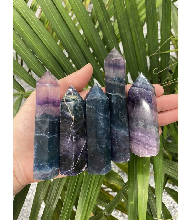 Teal/Purple Fluorite Point, Size Large [75-99gr]