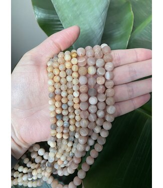 Sunstone Beads Grade A Frosted/Matte 15" Strand 6mm 8mm