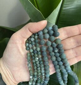 Moss Agate Beads Frosted/Matte 15" Strand 6mm 8mm