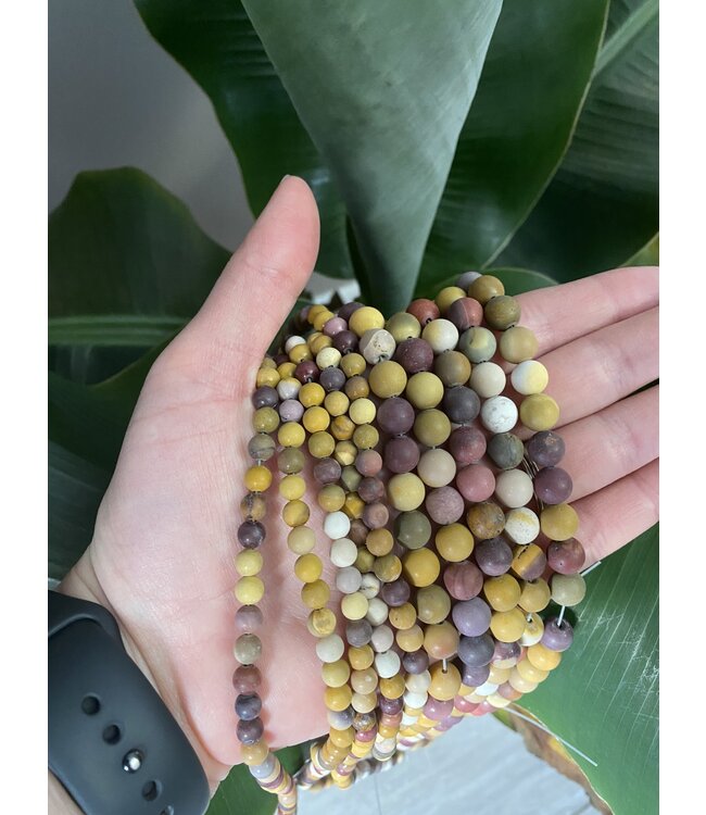 Mookaite Jasper Beads Frosted/Matte 15" Strand 6mm 8mm