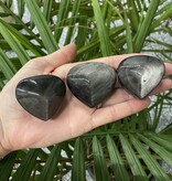 Silver Sheen Obsidian Heart, Size X-Small [50-74gr]