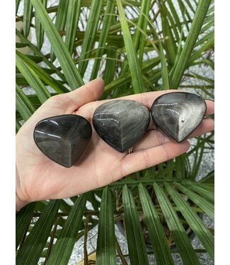 Silver Sheen Obsidian Heart, Size X-Small [50-74gr]
